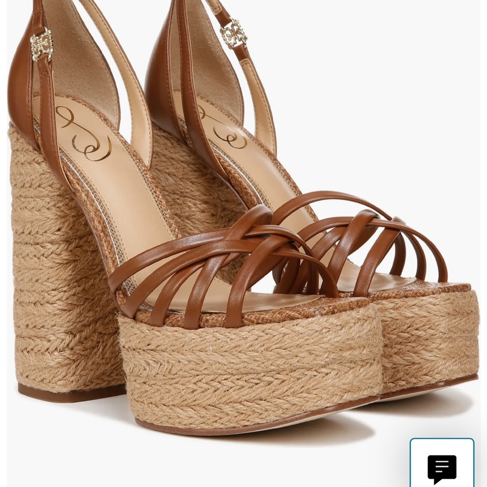 Sam Edelman Tan Platform Wedge Sandals